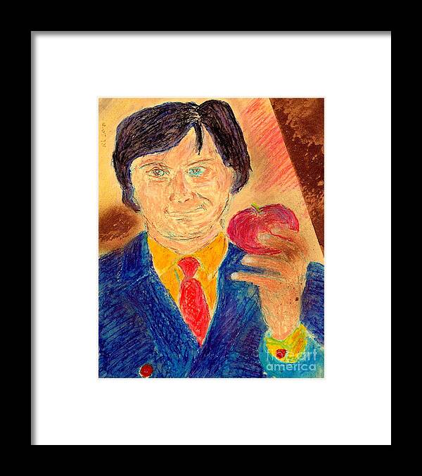 Steve Jobs Framed Print featuring the painting Forbidden Fruit from Steve Jobs by Richard W Linford