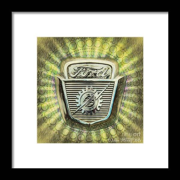 Fine Art Photography Framed Print featuring the photograph Ford F-350 Badge by John Strong