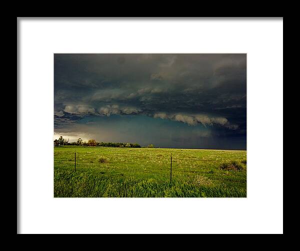 Storm Framed Print featuring the photograph Foreboding Skies at the Ranch by Ed Sweeney