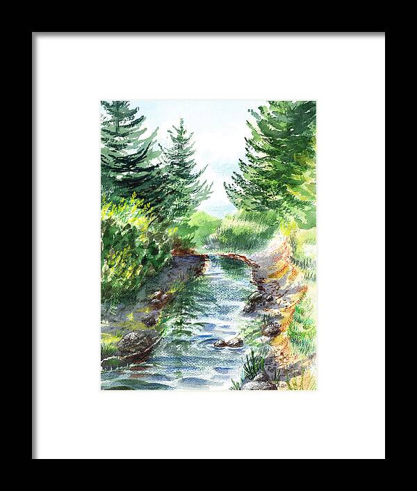 Forest Creek Framed Print featuring the painting Forest Creek by Irina Sztukowski