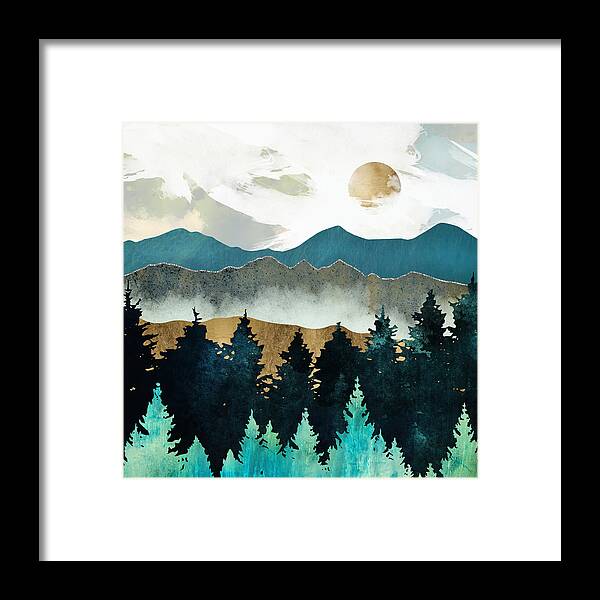 Forest Framed Print featuring the digital art Forest Mist by Spacefrog Designs