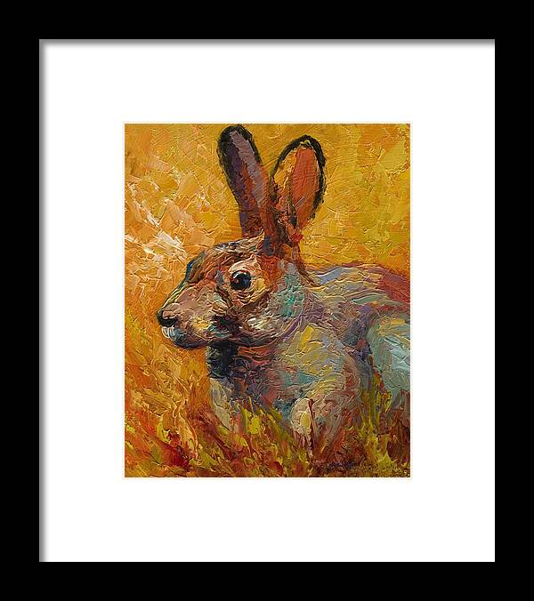 Rabbit Framed Print featuring the painting Forest Rabbit III by Marion Rose