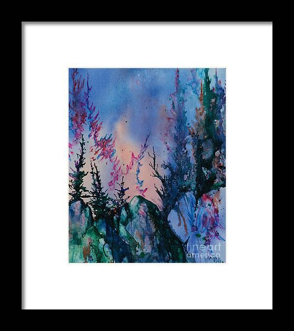 Watercolor Framed Print featuring the painting Forest by Teresa Ascone