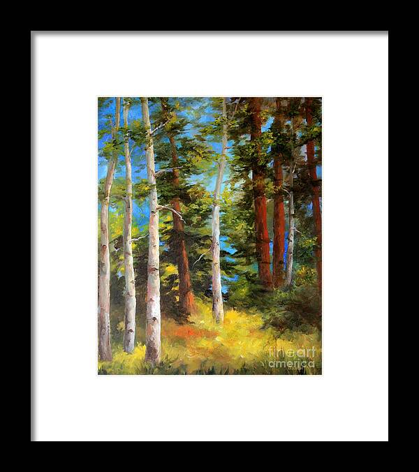  Framed Print featuring the painting Forest Walk by Gail Salituri