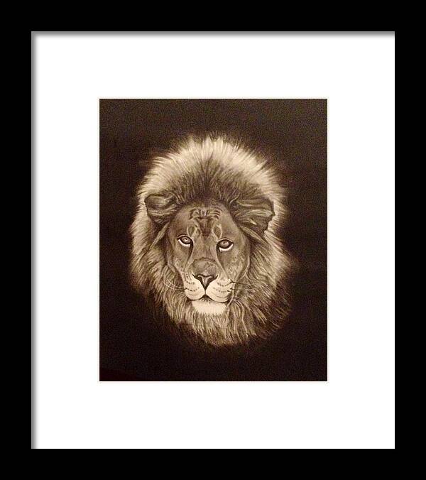 Lion Framed Print featuring the painting Forever a King by Elizabeth Mundaden