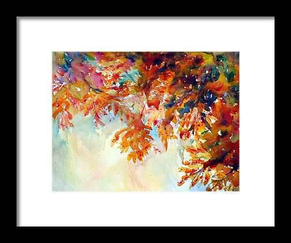 Forever Fall Framed Print featuring the painting Forever Fall by Kim Shuckhart Gunns