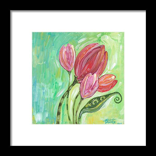 Floral Painting Framed Print featuring the painting Forever in Bloom by Tanielle Childers