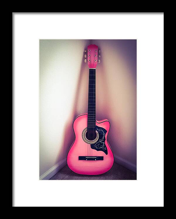 Guitar Framed Print featuring the photograph All by itself by Carlos Avila