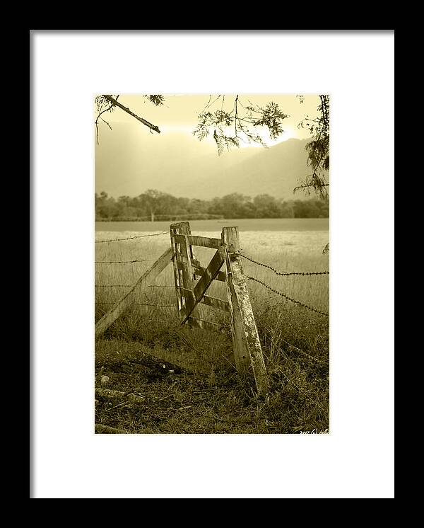 Gate Framed Print featuring the photograph Forgotten Fields by Holly Kempe