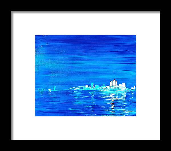 Fort Myers Framed Print featuring the drawing Fort Myers by Night by Vic Delnore