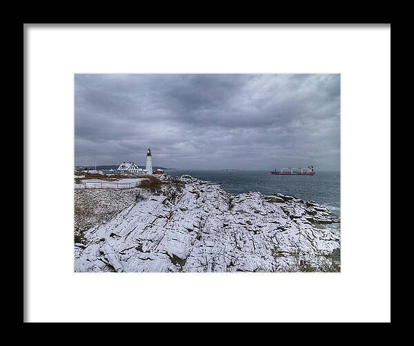 Maine Framed Print featuring the photograph Fort Williams winter by Colleen Mars