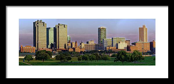 Fort Worth Framed Print featuring the photograph Fort Worth Colorful Sunset by Jonathan Davison