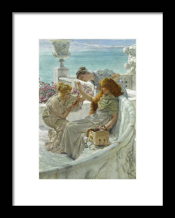 Lawrence Alma-tadema Framed Print featuring the painting Fortune's Favourite by Lawrence Alma-Tadema