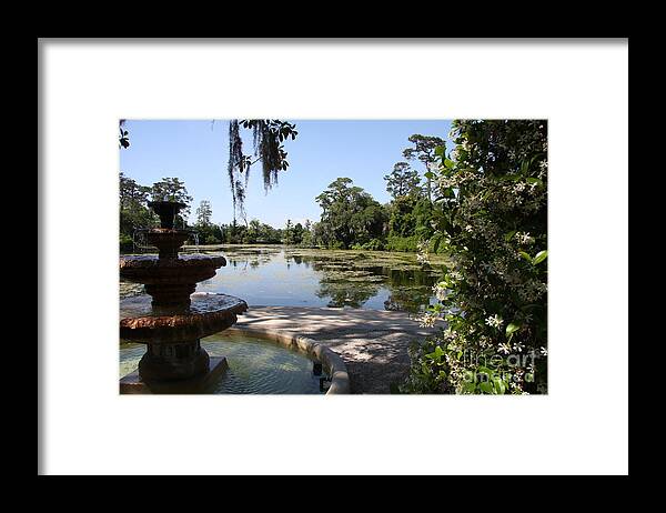 Fountain Framed Print featuring the photograph Fountain At The Swamp by Christiane Schulze Art And Photography
