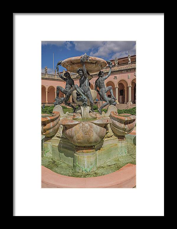 Fountain Spray Framed Print featuring the photograph Ringling Museum by Dennis Dugan