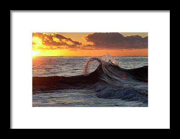  Rogue Wave Framed Print featuring the photograph Fountain of Gold. by Sean Davey