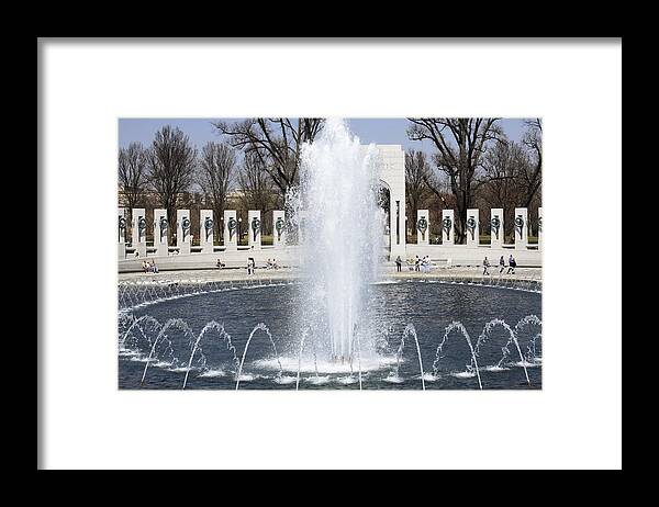 Washington Framed Print featuring the photograph Fountains at the World War II Memorial in Washington DC by William Kuta