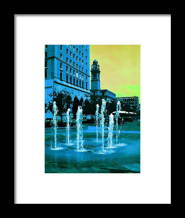 Fountain Framed Print featuring the photograph Fountains in Blue by Carolyn Jacob