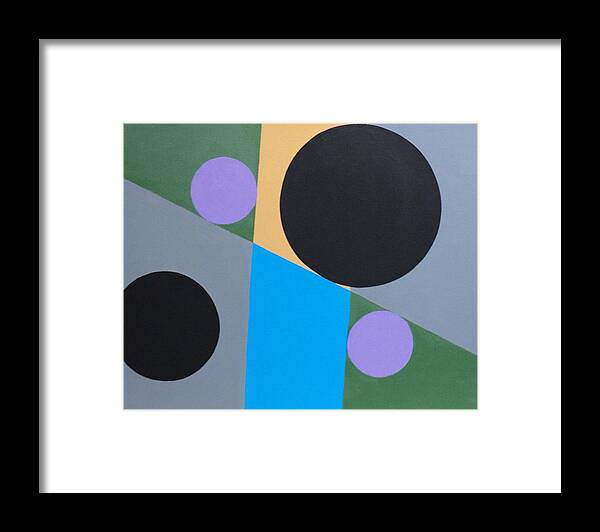 Abstract Framed Print featuring the painting Four Circles by Angelo Thomas