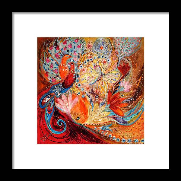 Modern Jewish Art Framed Print featuring the painting Four Elements III. Fire by Elena Kotliarker