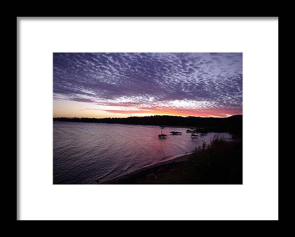 Landscape Framed Print featuring the photograph Four Elements Sunset Sequence 6 Coconuts Qld by Kerryn Madsen-Pietsch