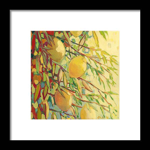 Lemon Framed Print featuring the painting Four Lemons by Jennifer Lommers