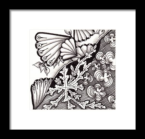 Zentangle Framed Print featuring the drawing Four Seasons by Jan Steinle