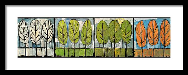 Trees Framed Print featuring the painting Four Seasons Tree Series by Tim Nyberg