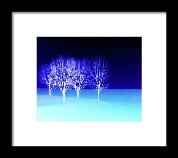 Wall Decor Framed Print featuring the photograph Four Trees in Snow by Coke Mattingly