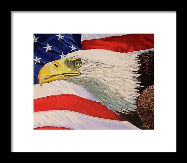 Eagle Framed Print featuring the painting Fourth of July by Karl Wagner