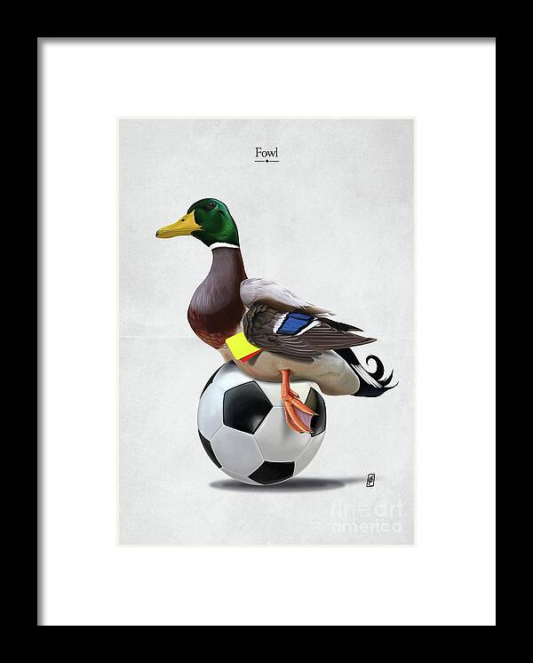 Illustration Framed Print featuring the digital art Fowl by Rob Snow
