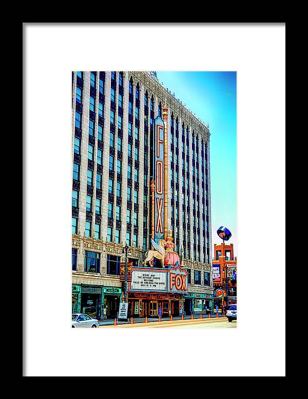 Fox Framed Print featuring the photograph Fox Theater in Downtown Detroit by Chris Smith