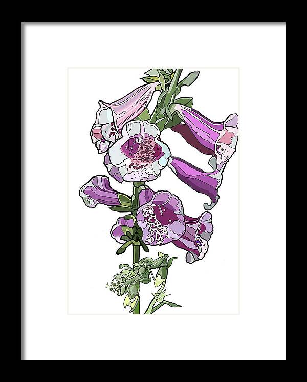 Foxglove Framed Print featuring the painting Foxglove by Jamie Downs