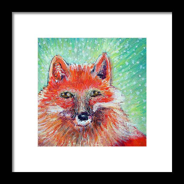 Fox Framed Print featuring the painting Foxy by Ashleigh Dyan Bayer