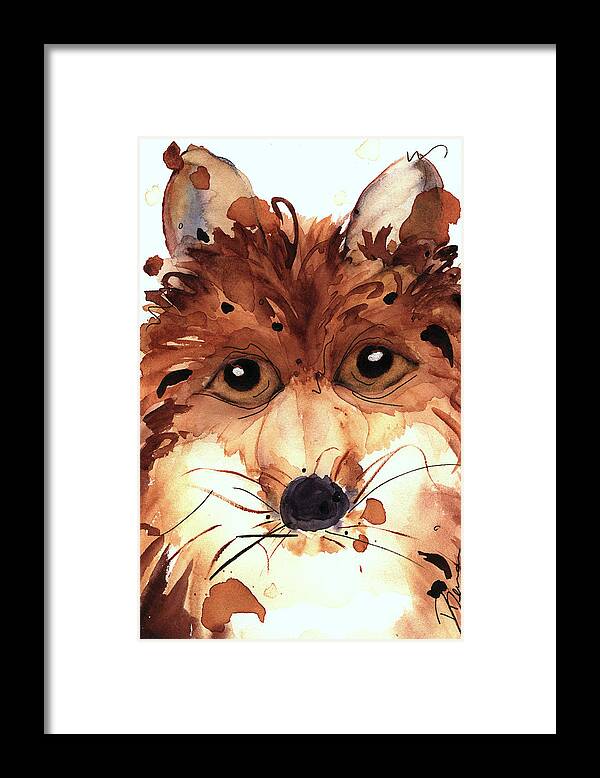 Fox Framed Print featuring the painting Foxy by Dawn Derman