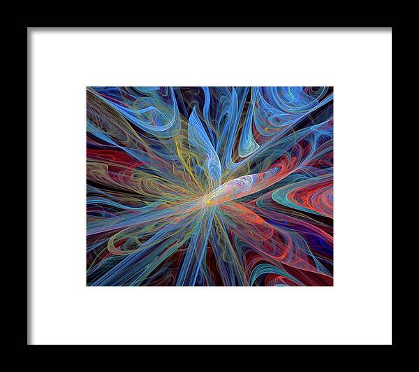 Fractal Framed Print featuring the digital art Fractal abstract by Lilia S