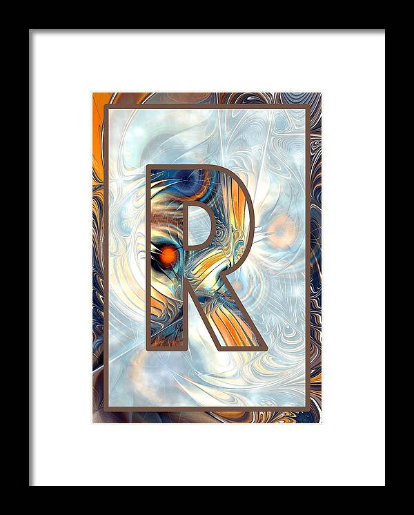 R Framed Print featuring the digital art Fractal - Alphabet - R is for Randomness by Anastasiya Malakhova