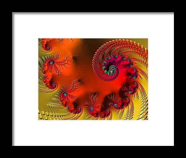 Fractal Framed Print featuring the digital art Fractal Art - Breath of the Dragon by HH Photography of Florida