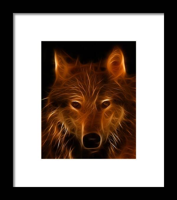 Wolf Framed Print featuring the photograph Fractal Wolf by Wade Aiken