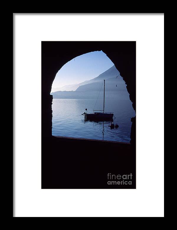 Varenna Framed Print featuring the photograph Framed blue lake by Riccardo Mottola
