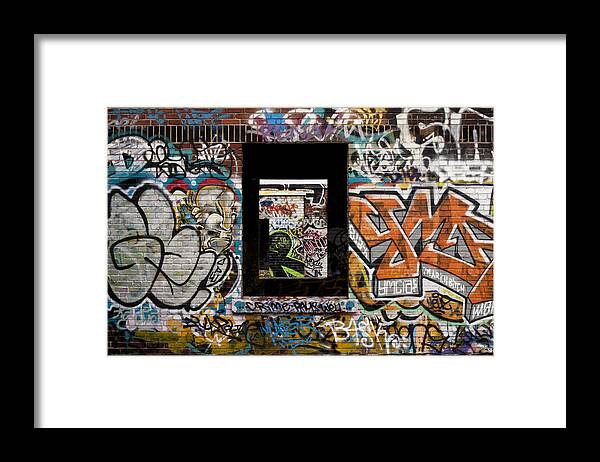 Graffiti Framed Print featuring the photograph Frames by Kreddible Trout