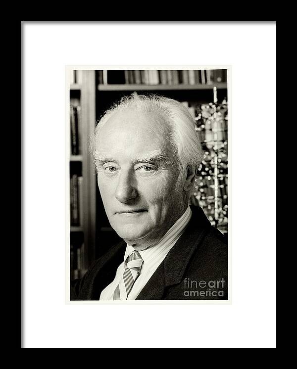 Historic Framed Print featuring the photograph Francis Crick With Model Of Dna, 1995 by Wellcome Images
