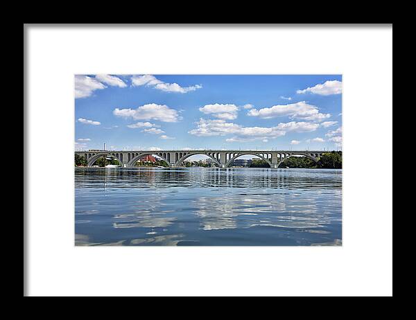 Key Bridge Framed Print featuring the photograph Francis Scott Key Bridge over the Potomac River by Brendan Reals
