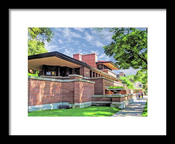 Chicago Framed Print featuring the painting Frank Lloyd Wright Robie House by Christopher Arndt