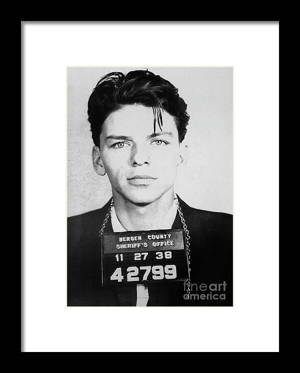 #faatoppicks Framed Print featuring the photograph Frank Sinatra Mugshot by Jon Neidert