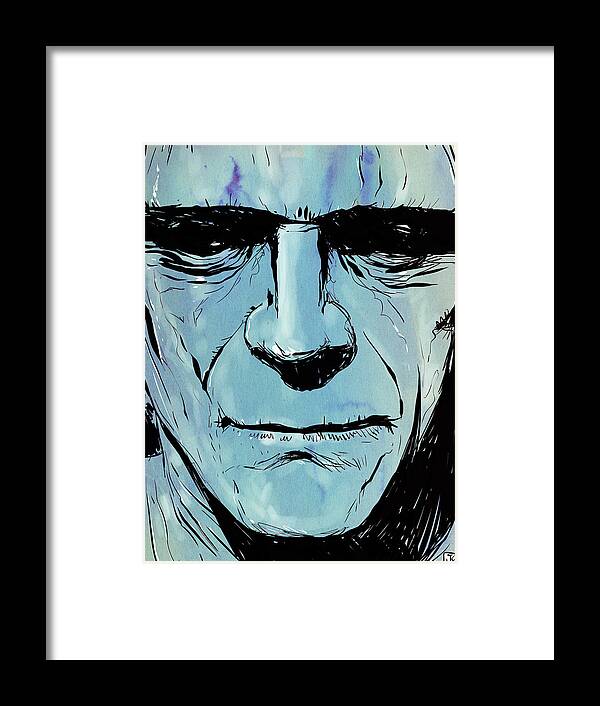 Monster Framed Print featuring the drawing Frankenstein by Giuseppe Cristiano
