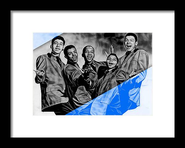 Frankie Lymon Framed Print featuring the mixed media Frankie Lymon and The Teenagers by Marvin Blaine