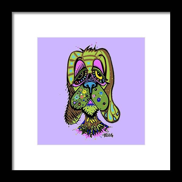 Dog Illustration Framed Print featuring the painting Franklin by Tanielle Childers