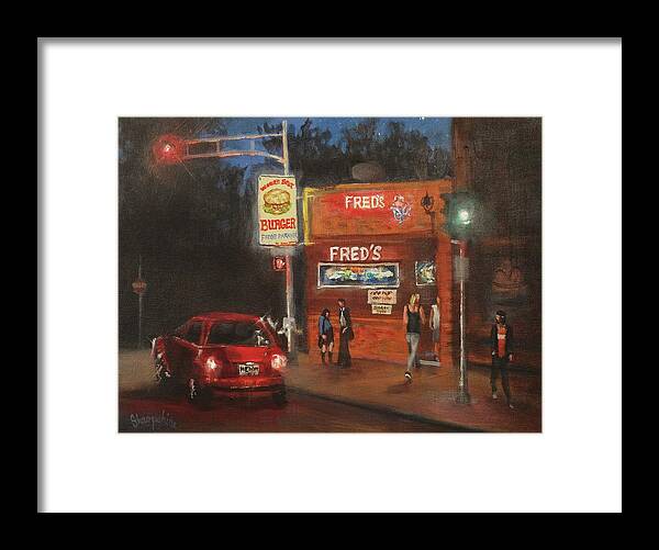  Bar Framed Print featuring the painting Fred's by Tom Shropshire