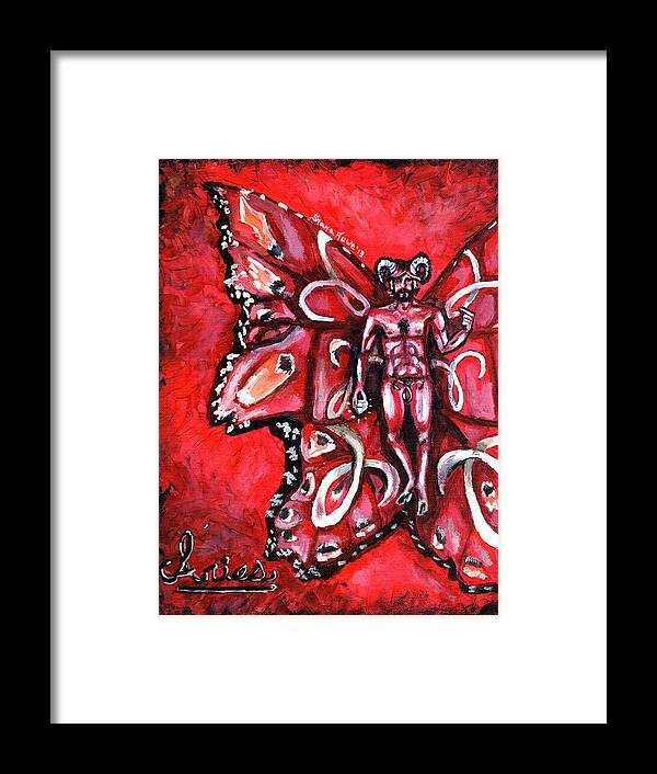 Aries Framed Print featuring the painting Free as an Aries by Shana Rowe Jackson